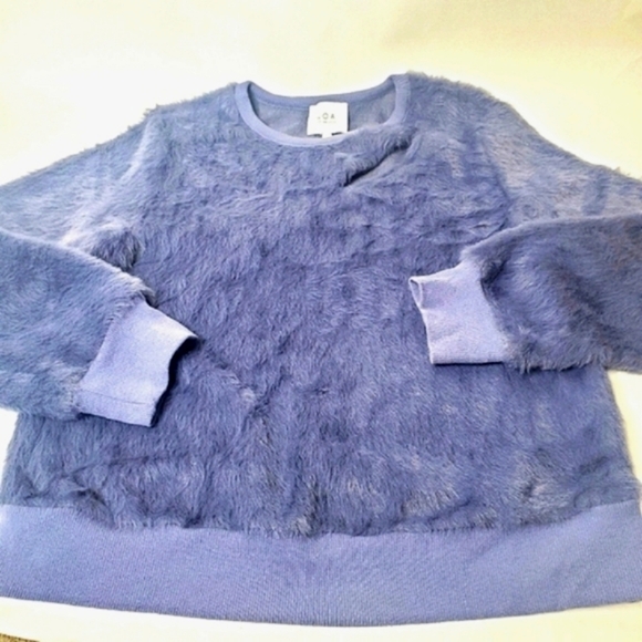 J.O.A. Large Fuzzy Shirt Blue - Picture 1 of 5